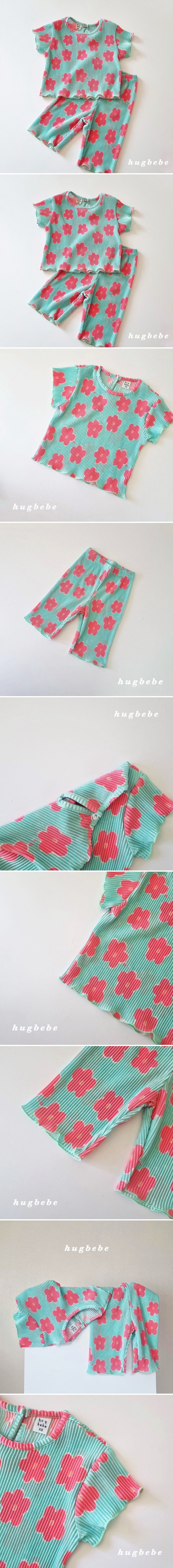 Hug Bebe - Korean Baby Fashion - #babyoutfit - Camellia Pleats Set