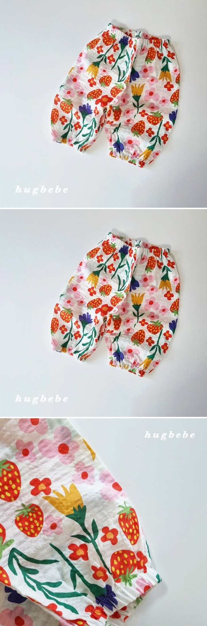 Hug Bebe - Korean Baby Fashion - #babywear - Flower Garden Cropped Pants