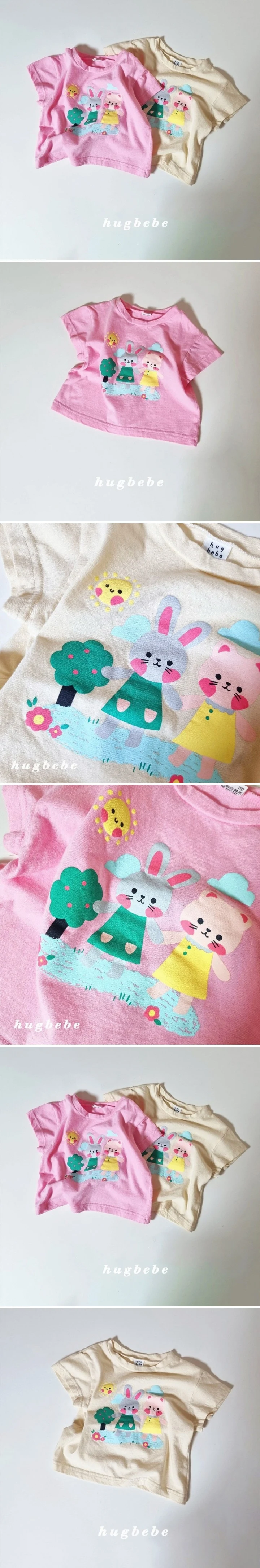 Hug Bebe - Korean Baby Fashion - #onlinebabyshop - Animal Picnic Tee