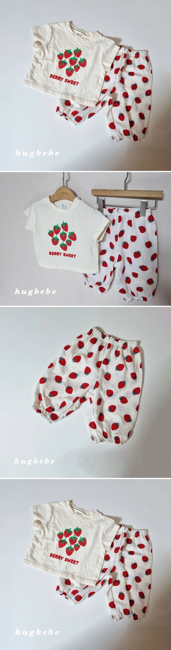 Hug Bebe - Korean Baby Fashion - #smilingbaby - Strawberry Cropped Pants