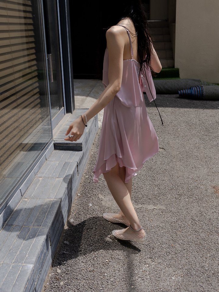 Inssense - Korean Women Fashion - #momslook - Satin Sheer Asymmetric Skirt - 8