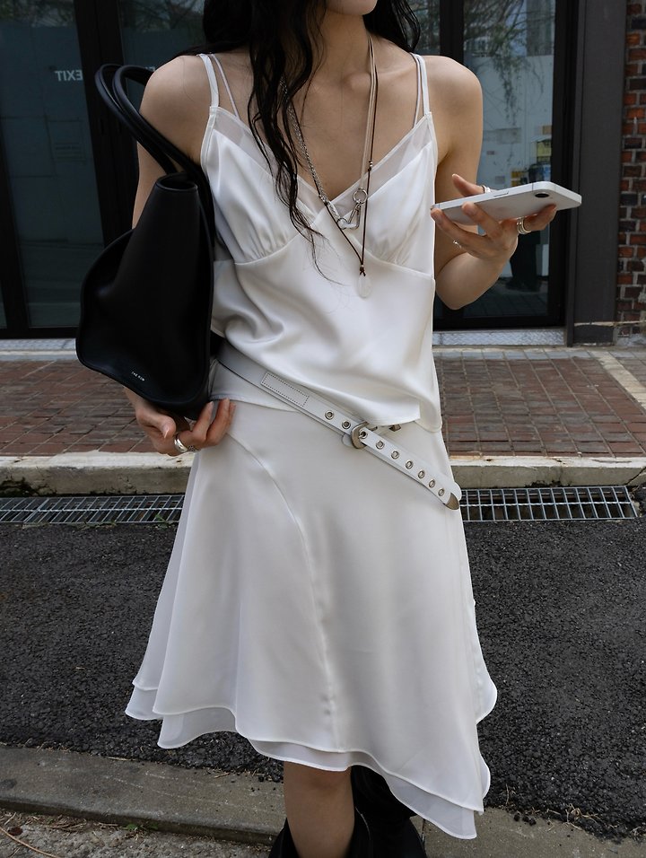 Inssense - Korean Women Fashion - #momslook - Back-Button Satin Sheer Bustier - 7