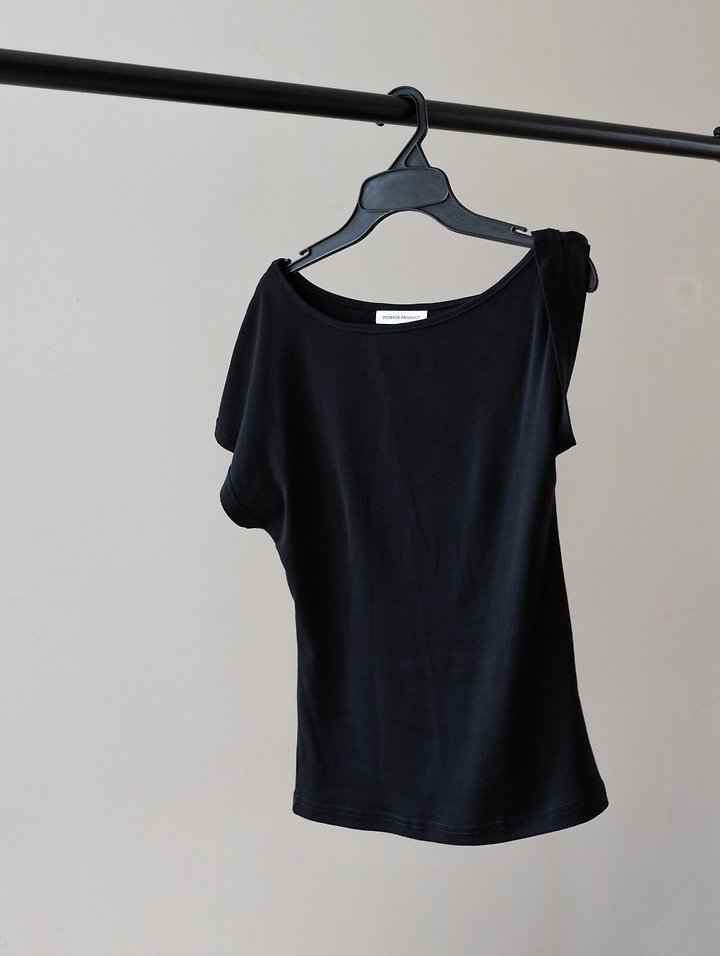 Inssense - Korean Women Fashion - #momslook - Twist One-Shoulder Off Top - 9