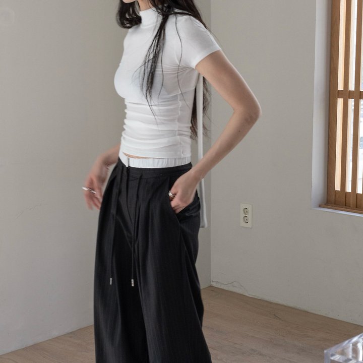 Inssense - Korean Women Fashion - #momslook - Ribbed Tie-Detail Backless Top - 5
