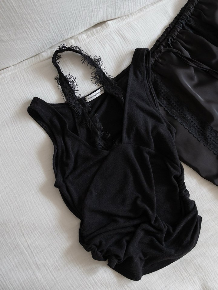 Inssense - Korean Women Fashion - #momslook - Lace Layered Halter Tank Top - 6