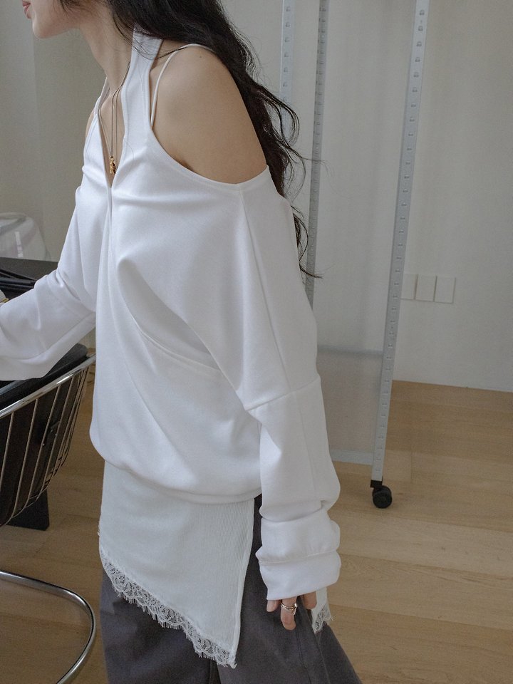 Inssense - Korean Women Fashion - #momslook - Halter Off-Shoulder Drape Top - 7