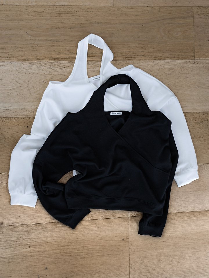 Inssense - Korean Women Fashion - #momslook - Halter Off-Shoulder Drape Top - 9