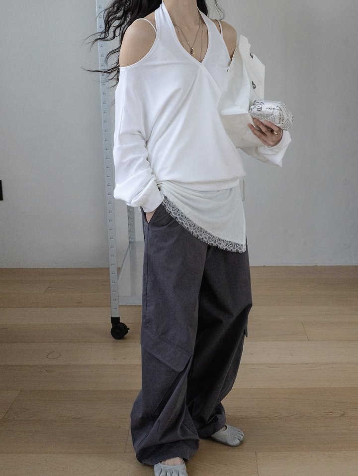 Inssense - Korean Women Fashion - #momslook - Cationic Balloon Curved Cargo Pants - 5