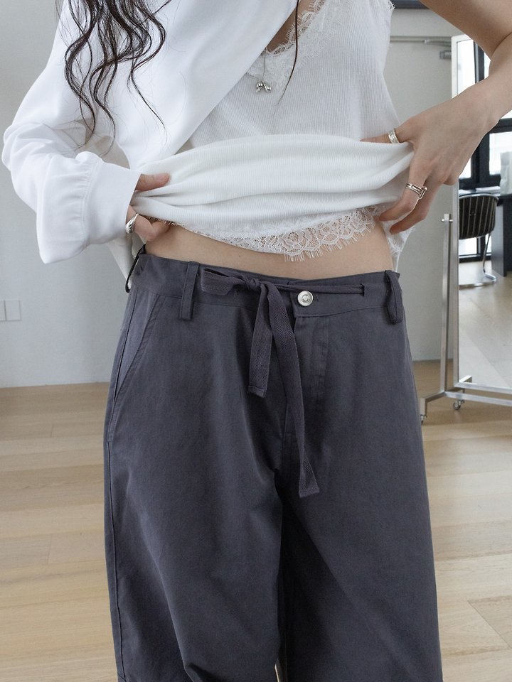 Inssense - Korean Women Fashion - #momslook - Cationic Balloon Curved Cargo Pants - 7