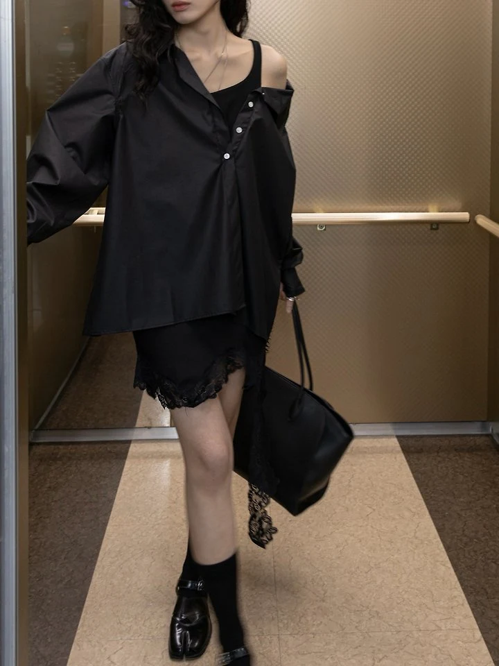 Inssense - Korean Women Fashion - #momslook - Premium One-Off Layered Wrinkle Free Shirt - 2