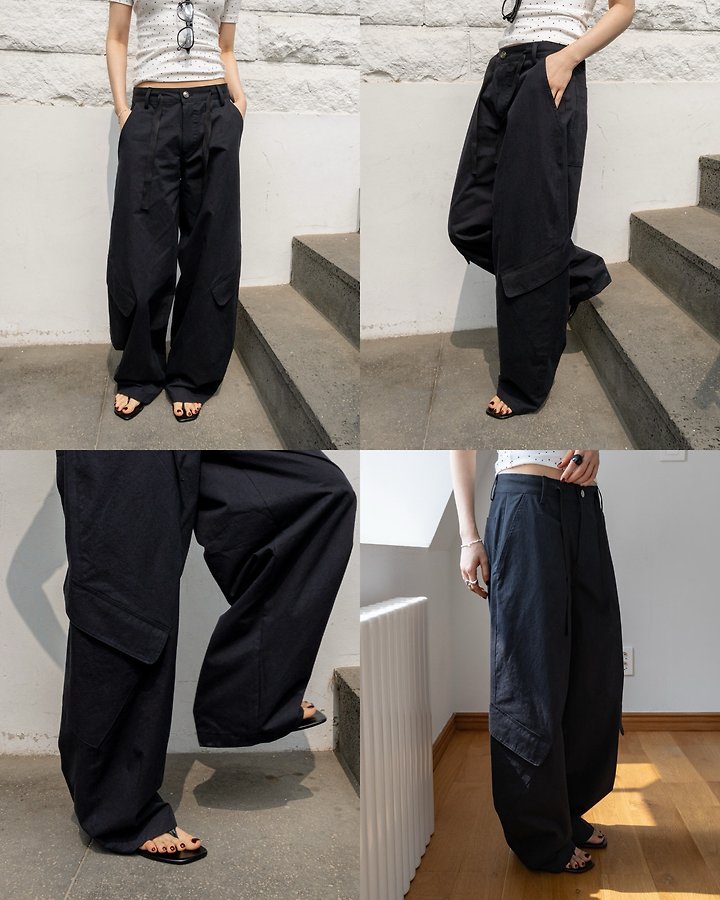 Inssense - Korean Women Fashion - #momslook - Cationic Balloon Curved Cargo Pants - 10