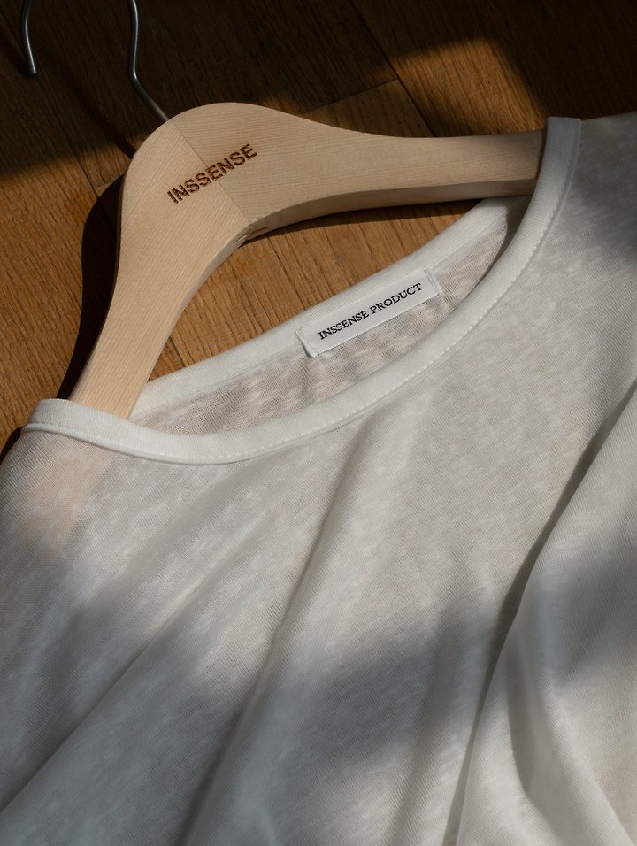 Inssense - Korean Women Fashion - #momslook - Soft Lyocell Loose Fit U-Neck Tee - 3