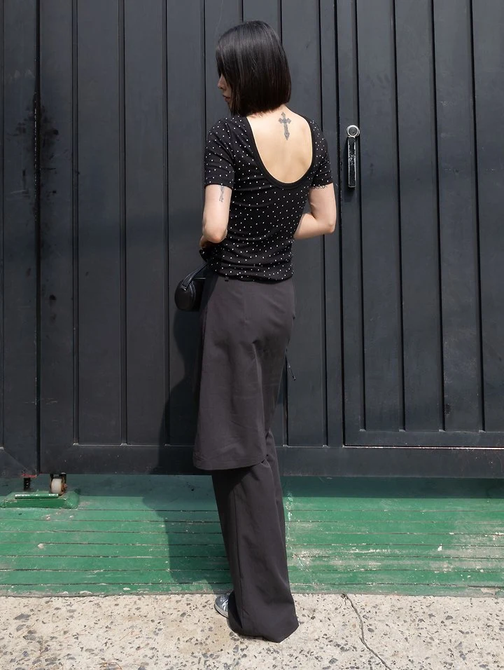 Inssense - Korean Women Fashion - #womensfashion - Overlap Skirt Layered Bootcut Pants - 4