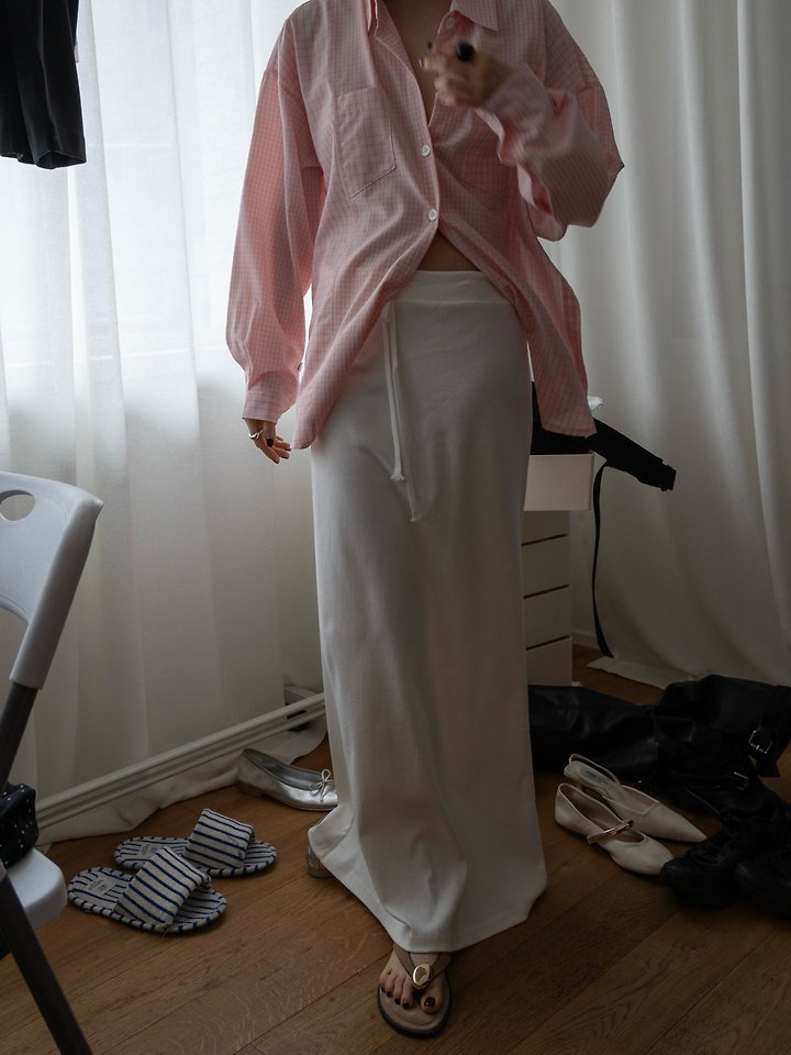 Inssense - Korean Women Fashion - #momslook - Pigment Mute Maxi Skirt - 2