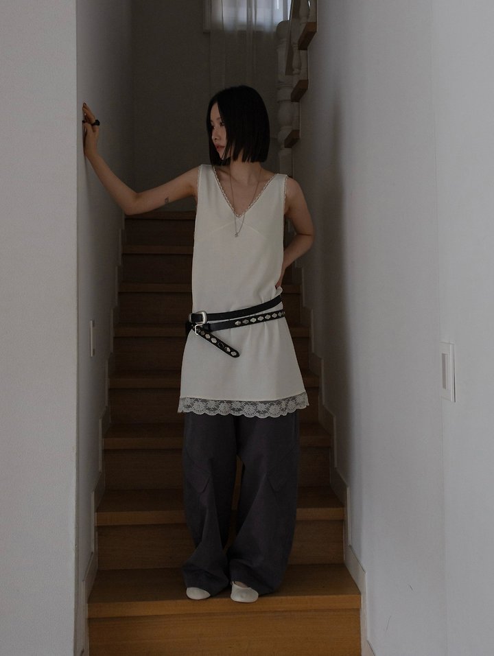 Inssense - Korean Women Fashion - #momslook - Cationic Balloon Curved Cargo Pants - 5