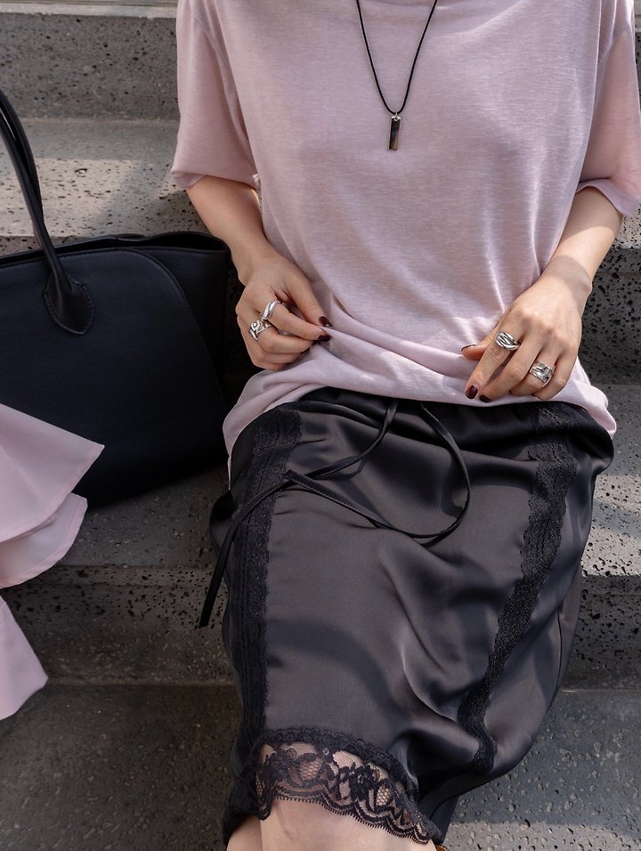 Inssense - Korean Women Fashion - #womensfashion - Soft Lyocell Loose Fit U-Neck Tee - 4