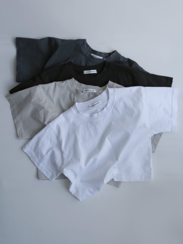 Inssense - Korean Women Fashion - #momslook - Vintage Pigment Stitch Cropped Tee - 8