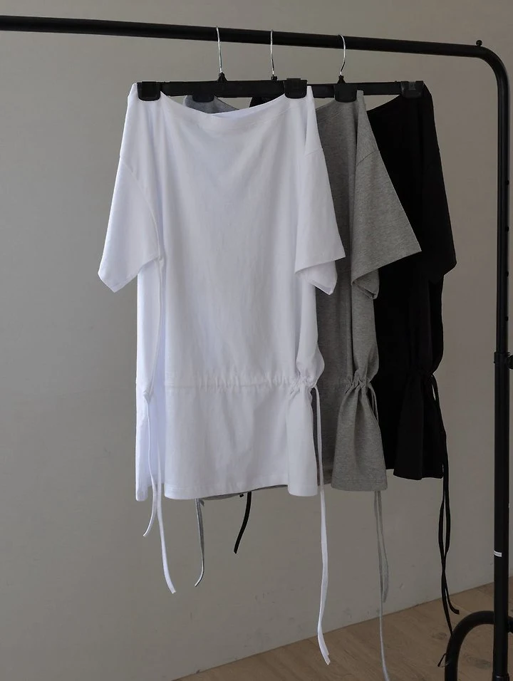 Inssense - Korean Women Fashion - #momslook - Two-Way Strap Off-Shoulder Mini Dress - 12