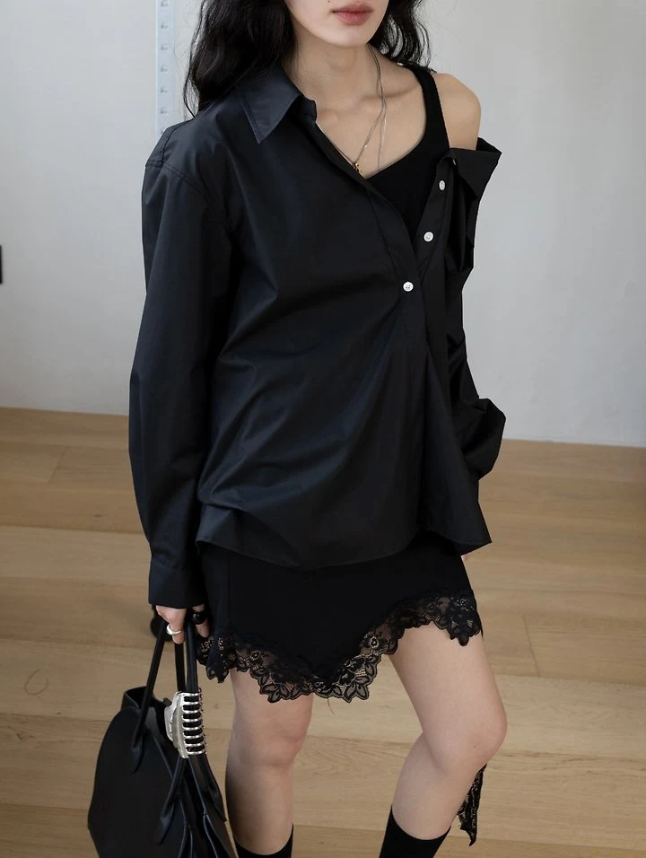 Inssense - Korean Women Fashion - #pursuepretty - Premium One-Off Layered Wrinkle Free Shirt - 6