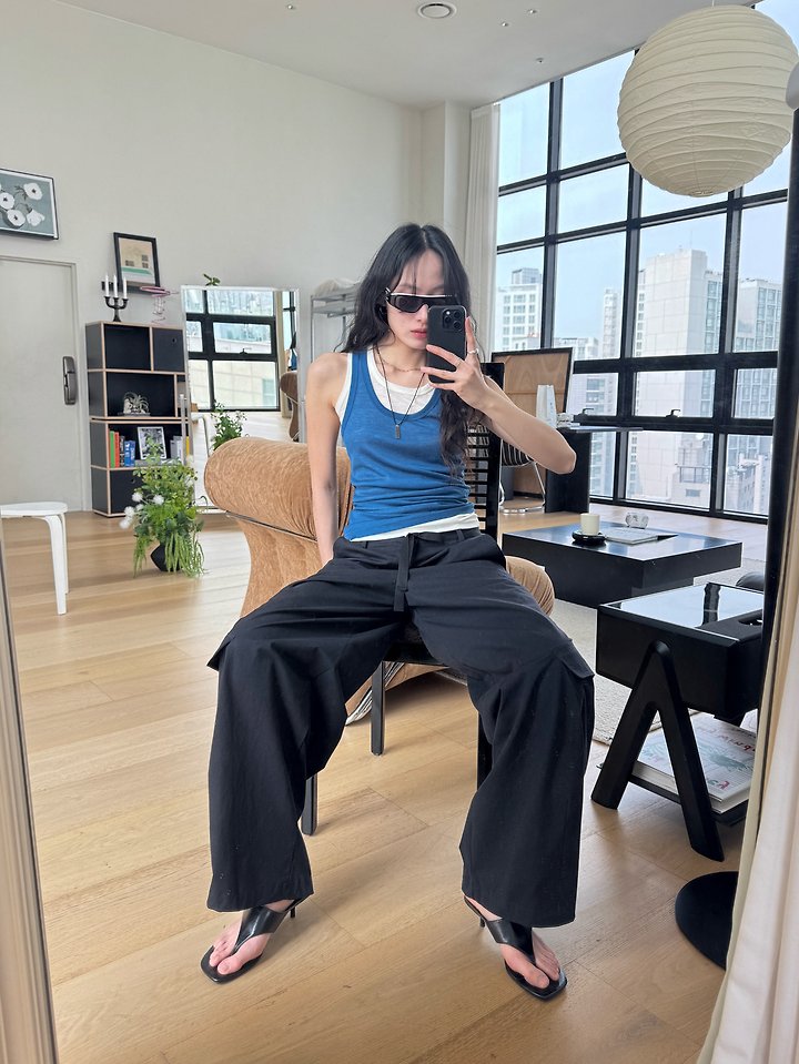 Inssense - Korean Women Fashion - #pursuepretty - Contrast Layered Tank Top - 3