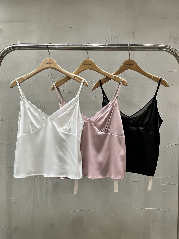 Inssense - Korean Women Fashion - #pursuepretty - Back-Button Satin Sheer Bustier - 6