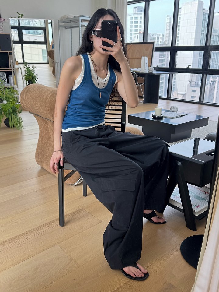 Inssense - Korean Women Fashion - #romanticstyle - Cationic Balloon Curved Cargo Pants - 6