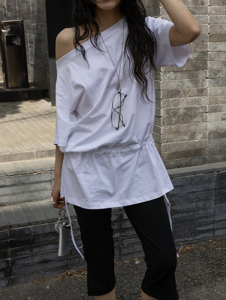 Inssense - Korean Women Fashion - #romanticstyle - Two-Way Strap Off-Shoulder Mini Dress - 2