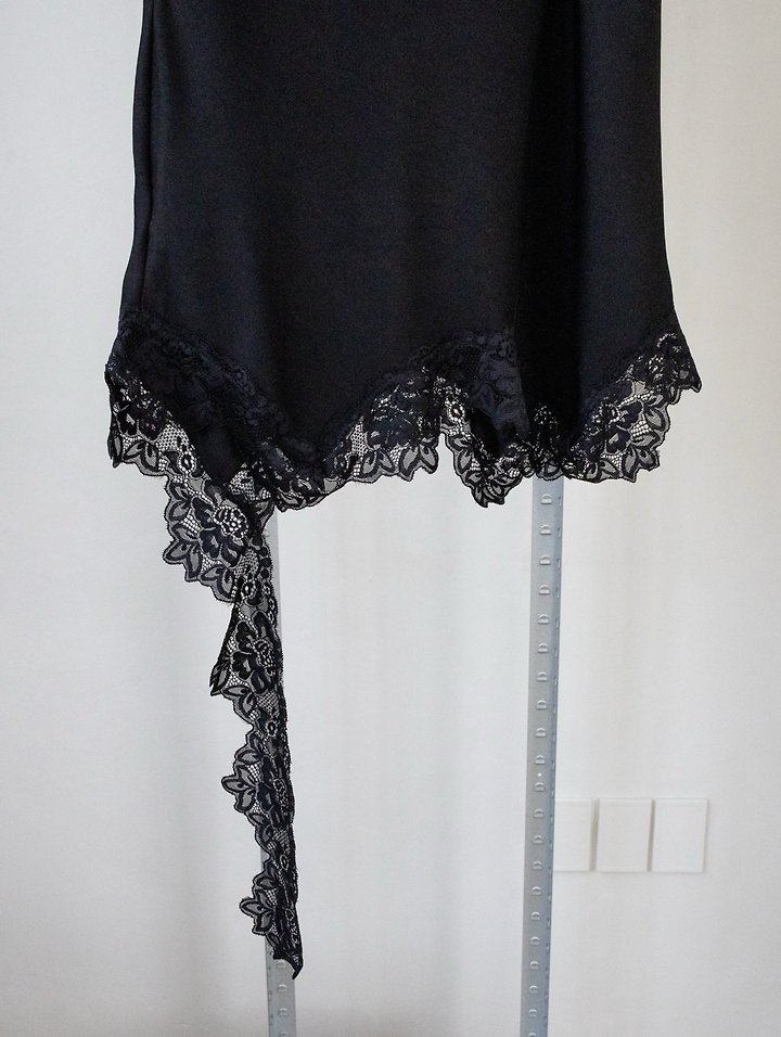 Inssense - Korean Women Fashion - #shopsmall - Asymmetrical Drop Lace Silky Mini Skirt - 8
