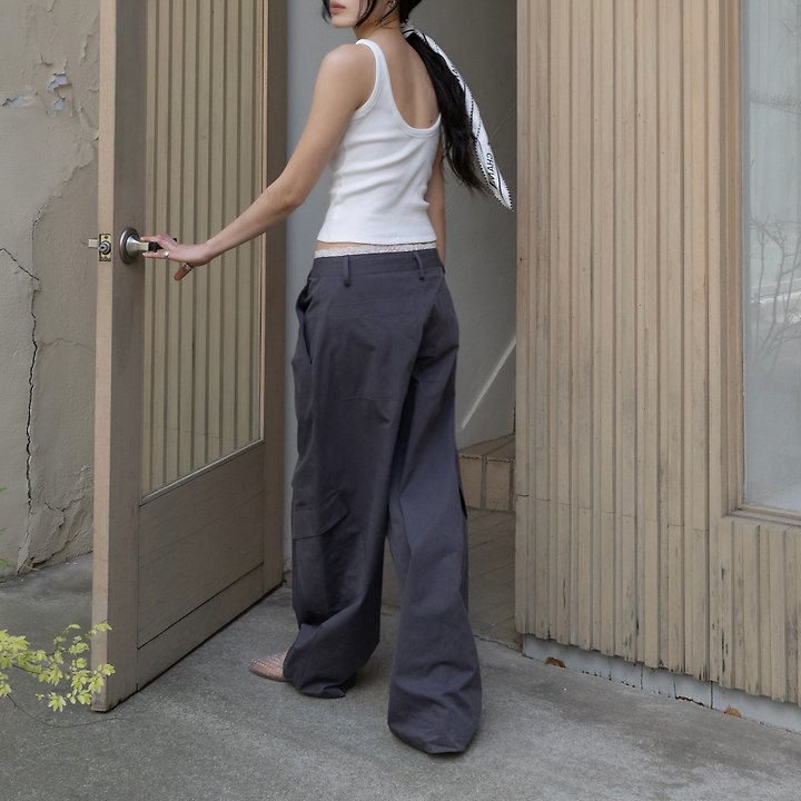 Inssense - Korean Women Fashion - #shopsmall - Cationic Balloon Curved Cargo Pants
