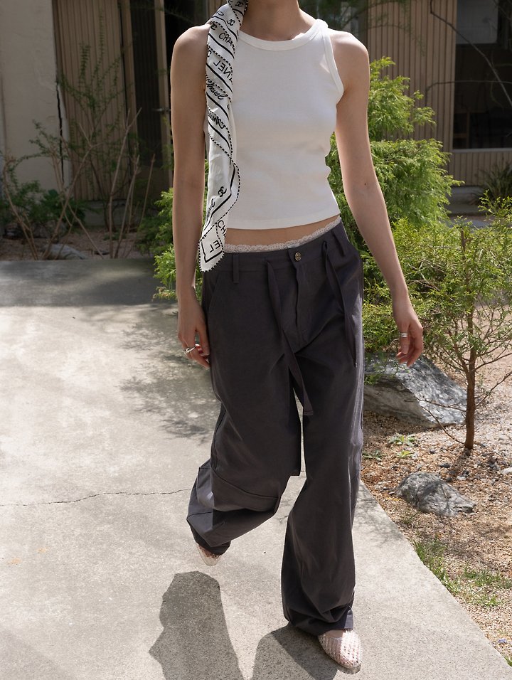 Inssense - Korean Women Fashion - #thelittlethings - Cationic Balloon Curved Cargo Pants - 3