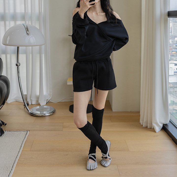 Inssense - Korean Women Fashion - #vintageinspired - Halter Off-Shoulder Drape Top - 5