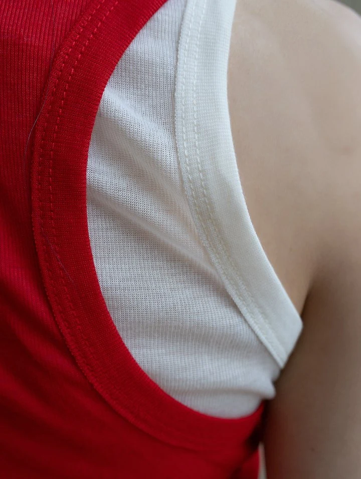 Inssense - Korean Women Fashion - #vintagekidsstyle - Contrast Layered Tank Top - 9