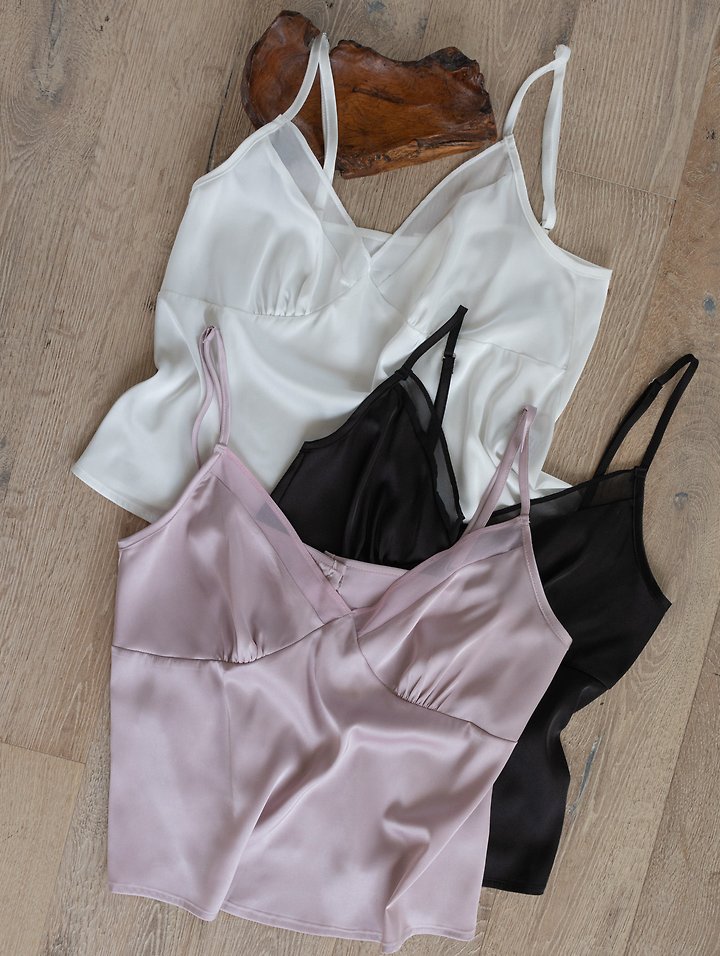 Inssense - Korean Women Fashion - #womensfashion - Back-Button Satin Sheer Bustier - 12