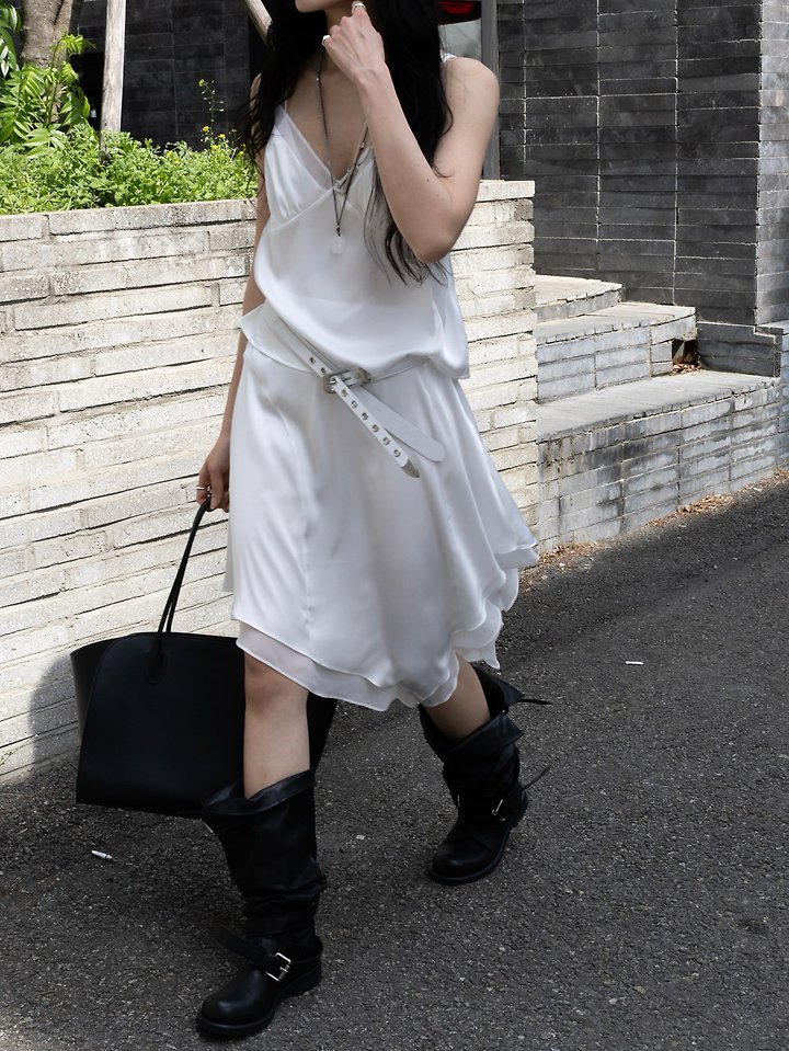 Inssense - Korean Women Fashion - #womensfashion - Back-Button Satin Sheer Bustier - 2