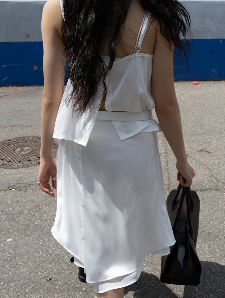 Inssense - Korean Women Fashion - #momslook - Back-Button Satin Sheer Bustier - 4
