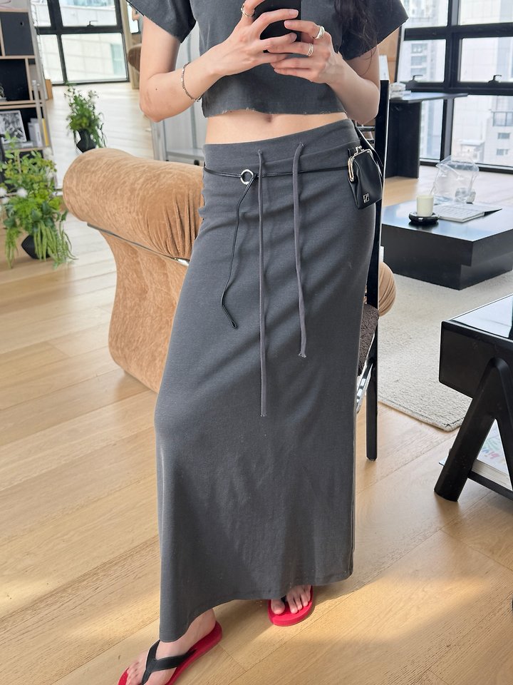 Inssense - Korean Women Fashion - #womensfashion - Pigment Mute Maxi Skirt - 2