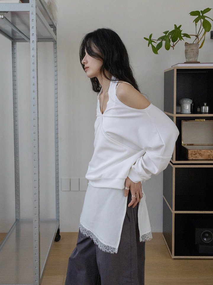 Inssense - Korean Women Fashion - #womensfashion - Halter Off-Shoulder Drape Top - 6