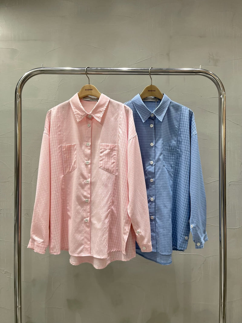 Inssense - Korean Women Fashion - #womensfashion - Two Way Double Check Silhouette Shirt - 12