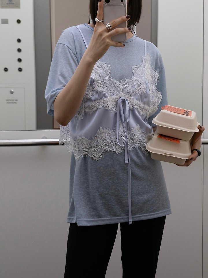 Inssense - Korean Women Fashion - #womensfashion - Soft Lyocell Loose Fit U-Neck Tee - 6
