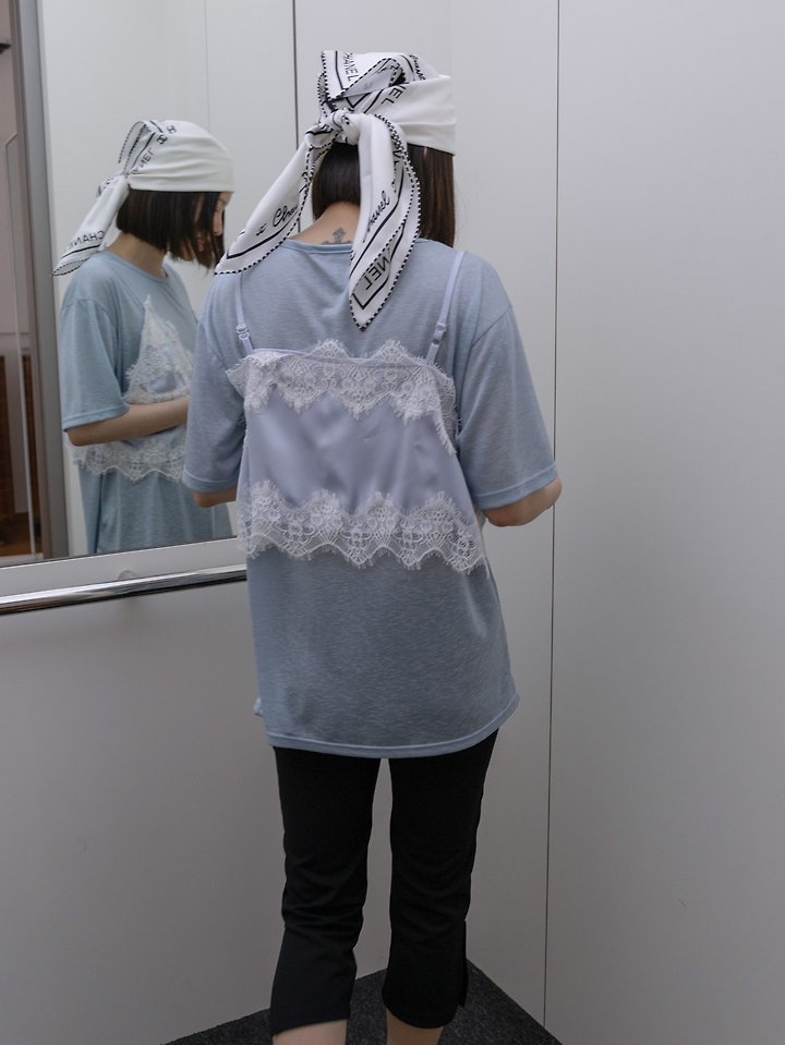 Inssense - Korean Women Fashion - #womensfashion - Soft Lyocell Loose Fit U-Neck Tee - 8