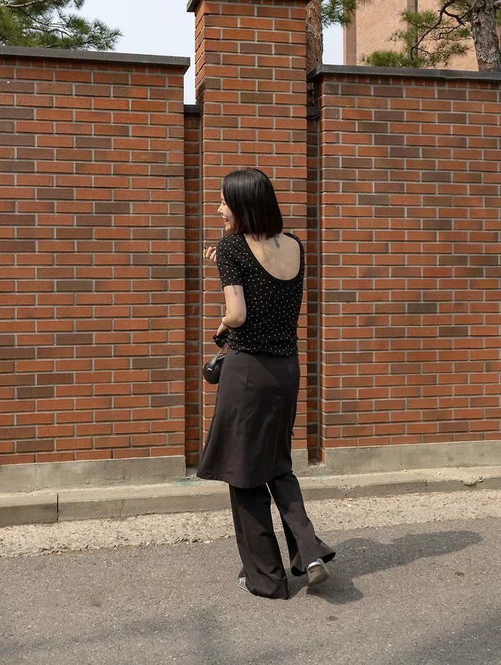 Inssense - Korean Women Fashion - #womensfashion - Overlap Skirt Layered Bootcut Pants - 5