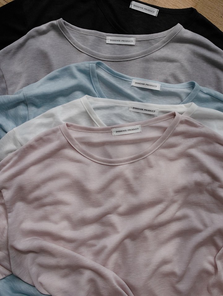Inssense - Korean Women Fashion - #womensfashion - Soft Lyocell Loose Fit U-Neck Tee - 7