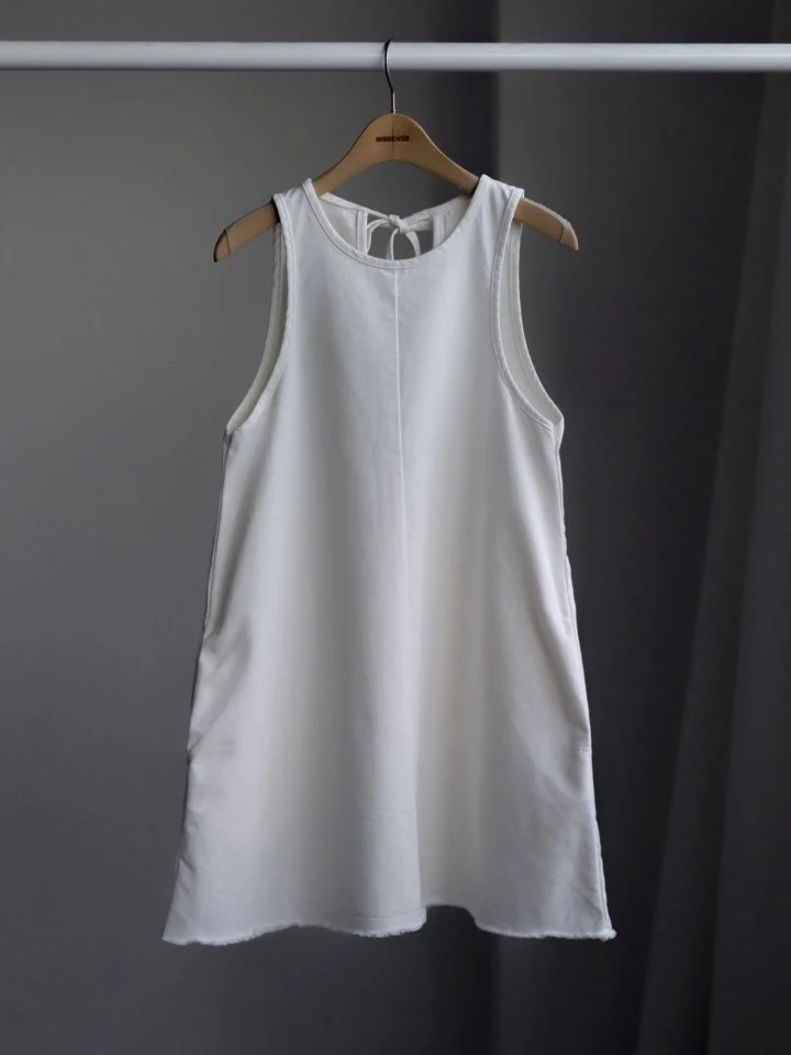 Inssense - Korean Women Fashion - #womensfashion - Fringe Detail White Denim Mini Dress (White) - 9