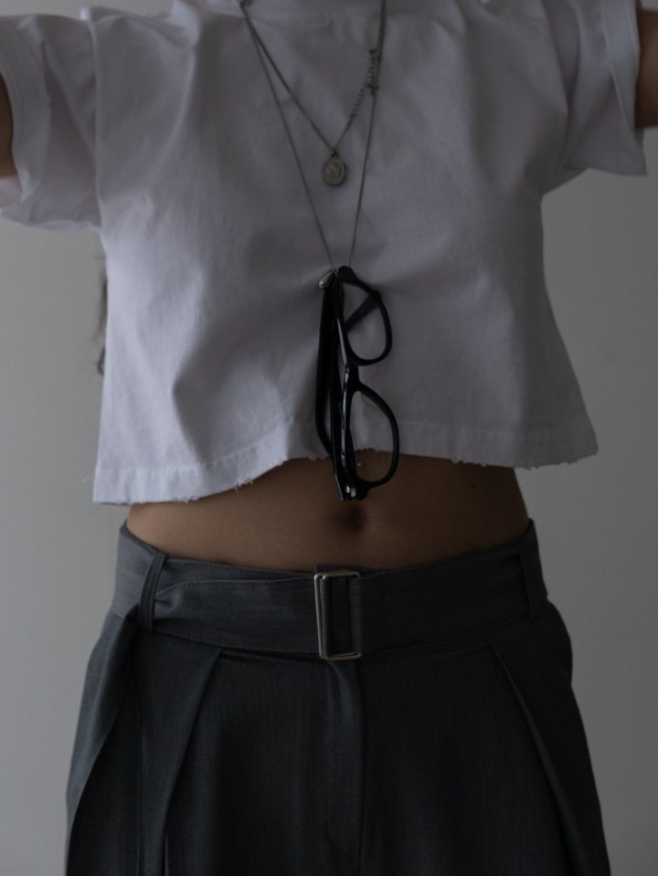 Inssense - Korean Women Fashion - #womensfashion - Vintage Pigment Stitch Cropped Tee - 3