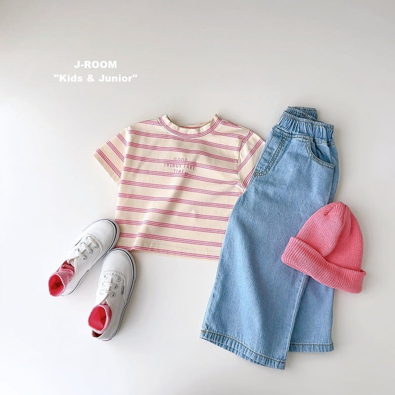 J-Room - Korean Children Fashion - #childrensboutique - Striped Span Crop Tee - 12