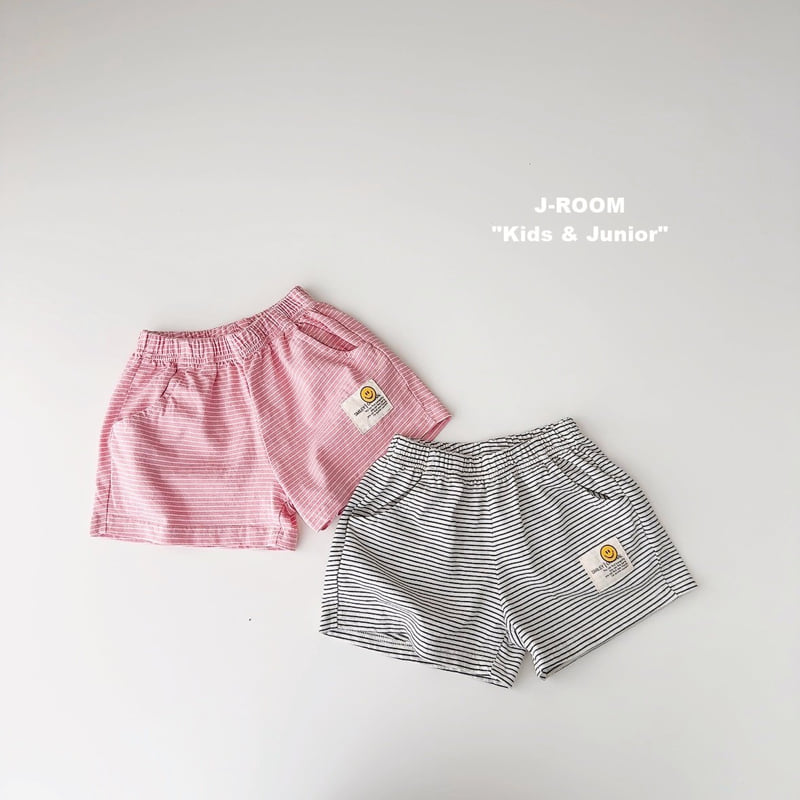 J-Room - Korean Children Fashion - #designkidswear - Striped Label Shorts - 6