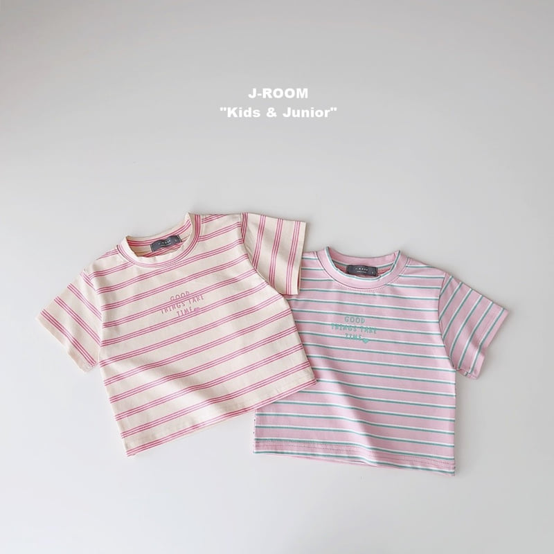 J-Room - Korean Children Fashion - #fashionkids - Striped Span Crop Tee