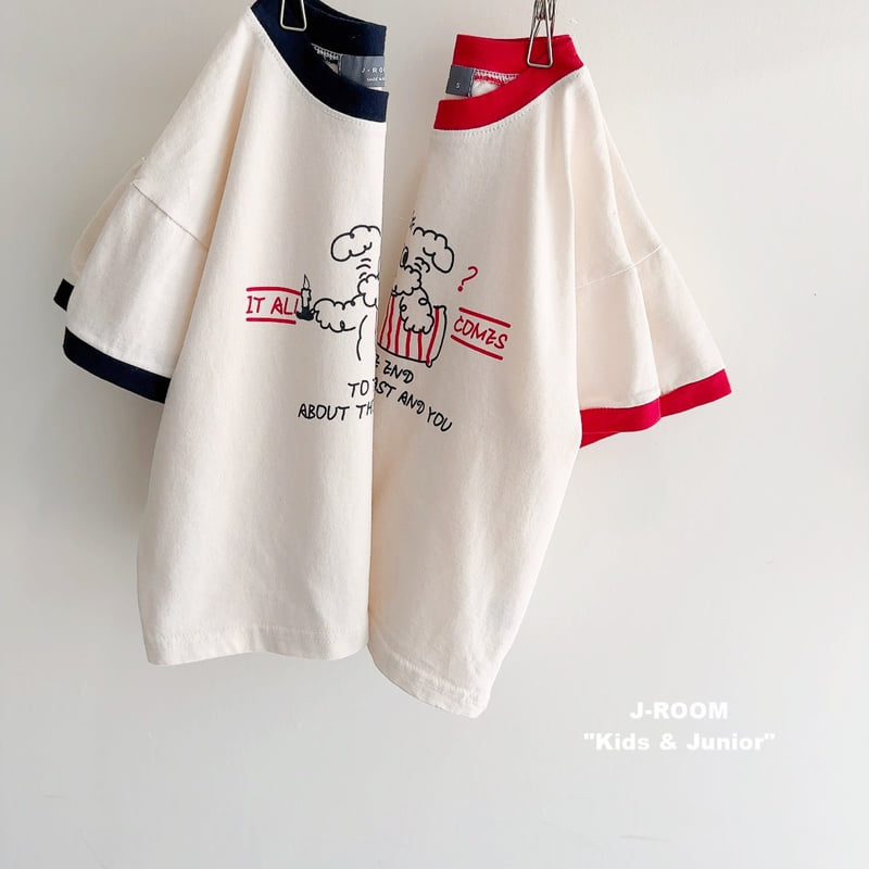 J-Room - Korean Children Fashion - #discoveringself - Contrast Puppy Tee - 4