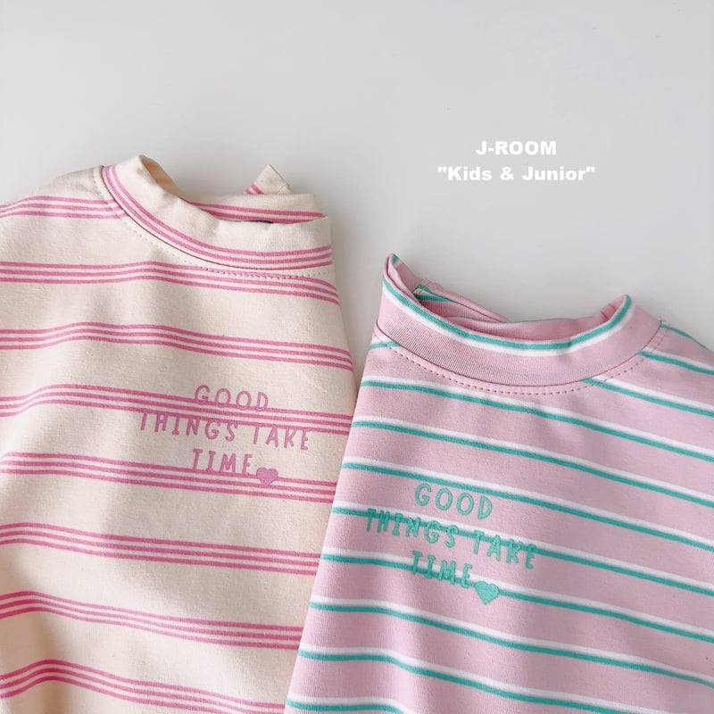 J-Room - Korean Children Fashion - #kidsshorts - Striped Span Crop Tee - 2