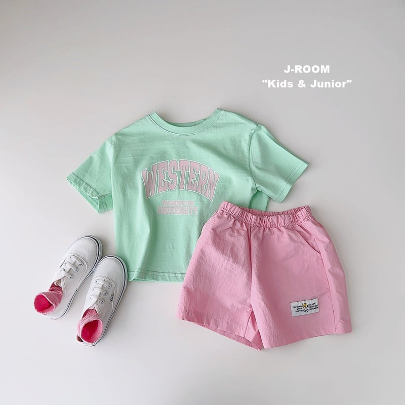 J-Room - Korean Children Fashion - #kidsshorts - Western Graphic Tee - 10